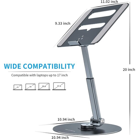 SmartDevil Portable Laptop Stand - 360° Rotating, Adjustable, Fits 17" Laptops - Picture 4 of 6